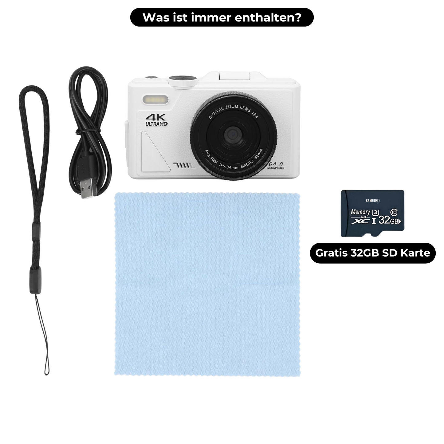 Kamerino 4K flip-screen digital camera