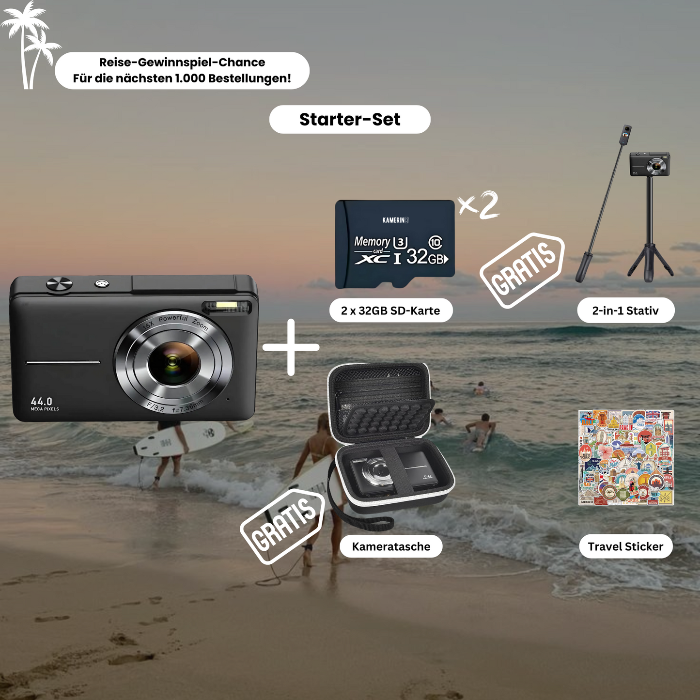 Kamerino Digitalkamera Vintage (fast bundle)
