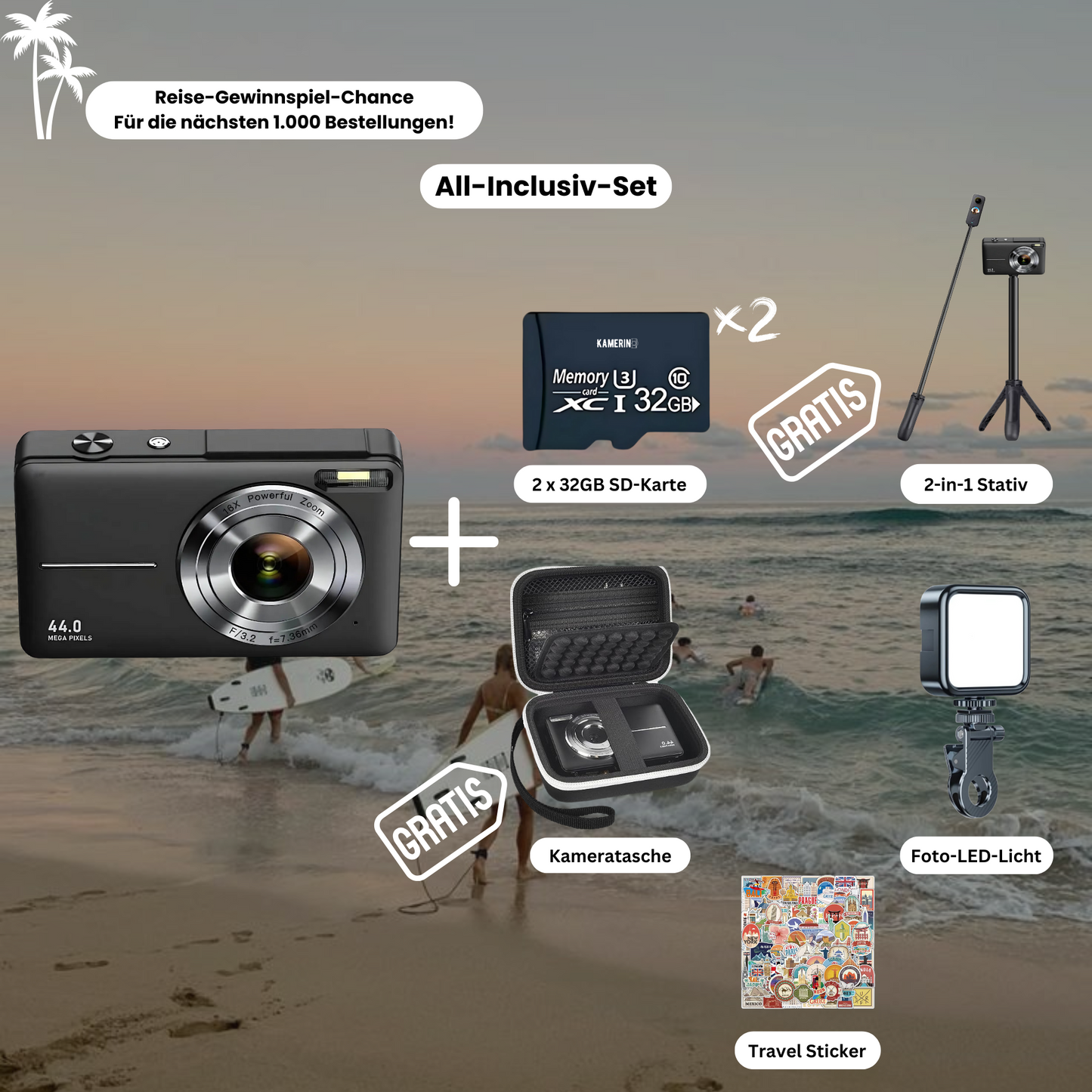 Kamerino Digitalkamera Vintage (fast bundle)