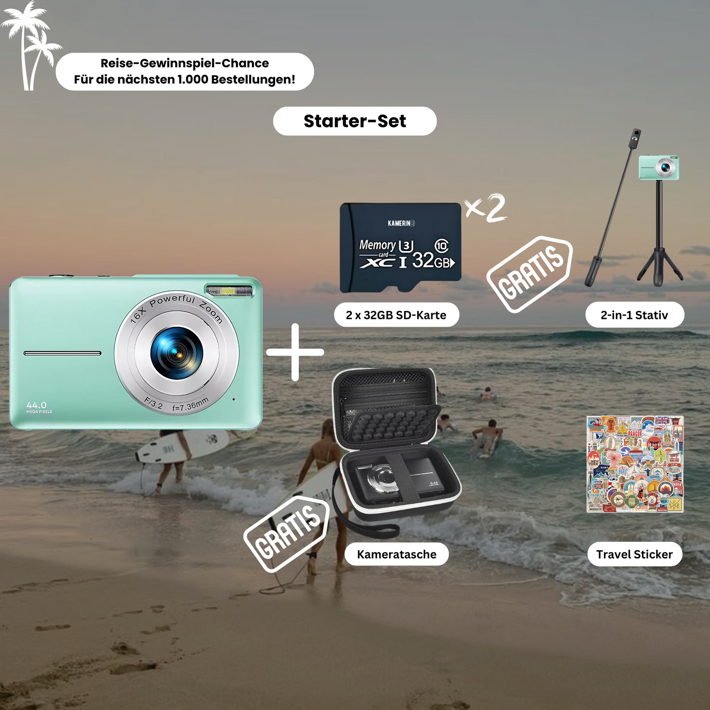 Kamerino Digitalkamera Vintage (fast bundle)